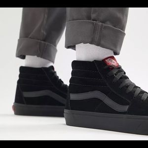 VANS sk8 hi all black suede